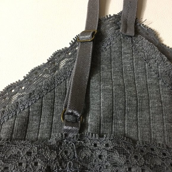 WILD FABLE Heather Gray Lace Trim Tiny Tank Ribbed Texture NWOT! - Picture 6 of 8